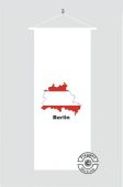 Berlin Kontur weiß Banner Flagge