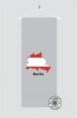 Berlin Kontur grau Banner Flagge