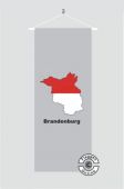 Brandenburg Kontur grau Banner Flagge