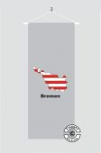 Bremen Kontur grau Banner Flagge