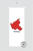 Hamburg Kontur weiß Banner Flagge
