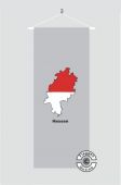 Hessen Kontur grau Banner Flagge