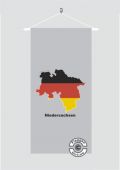 Niedersachsen Kontur grau Banner Flagge