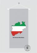 Nordrhein-Westfalen Kontur grau Banner Flagge