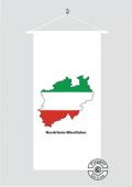 Nordrhein-Westfalen Kontur weiß Banner Flagge
