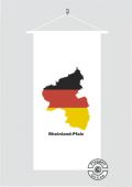 Rheinland-Pfalz Kontur weiß Banner Flagge