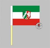 Nordrhein-Westfalen mit Wappen alt Stockflagge