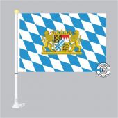 Bayern Raute mit Löwenwappen Autoflagge