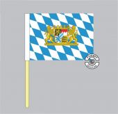 Bayern Raute mit Löwenwappen Stockflagge
