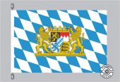 Bayern Raute mit Löwenwappen Flagge