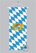 Bayern Raute mit Löwenwappen  Banner Flagge