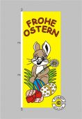 Frohe Ostern gelb Hochformat Flagge
