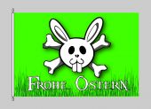 Frohe Ostern "Jolly Roger green"  Flagge