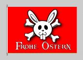 Frohe Ostern "Jolly Roger" rot  Flagge