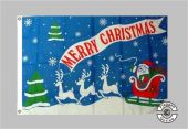 Merry Christmas blau Flagge