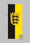 Baden-Württemberg mit Wappen Hochformat Flagge