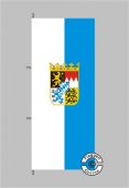 Bayern mit Wappen Hochformat Flagge