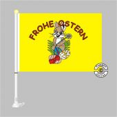 Frohe Ostern gelb Autoflagge