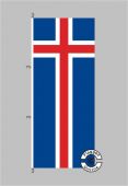 Island Hochformat Flagge / Fahne für höhere Windlasten