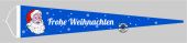 Frohe Weihnachten blau Langwimpel mit Querholz