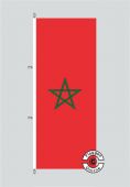 Marokko Hochformat Flagge / Fahne für höhere Windlasten