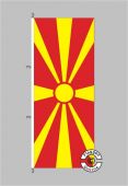 Mazedonien Hochformat Flagge / Fahne für höhere Windlasten