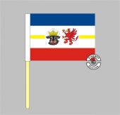 Mecklenburg-Vorpommern mit Wappen Stockflagge