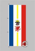 Mecklenburg-Vorpommern mit Wappen Hochformat Flagge / Fahne für höhere Windlasten