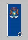 Michigan Flagge Hochformat 