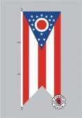 Ohio Flagge Hochformat 