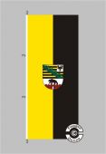 Sachsen-Anhalt mit Wappen Hochformat Flagge / Fahne für höhere Windlasten
