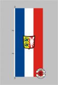 Schleswig-Holstein mit Wappen Hochformat Flagge / Fahne für höhere Windlasten
