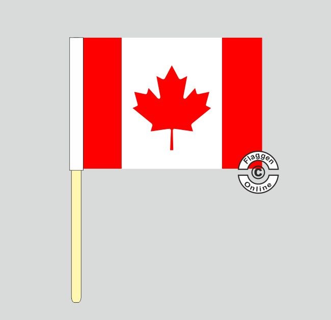 Flaggenfritze Stockflagge Kanada Ontario - 30x45 Cm, Polyester, Mit Holzstab