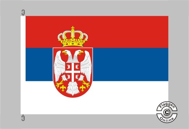 Fahne Flagge Serbien 20 x 30 cm Bootsflagge Premiumqualität