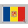 Andorra mit Wappen Flagge / Fahne für höhere Windlasten