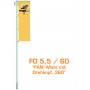 Alu-Flaggenmast Fan, 5,5 Meter inkl. Ihrer Werbeflagge !! Sonderaktion !!