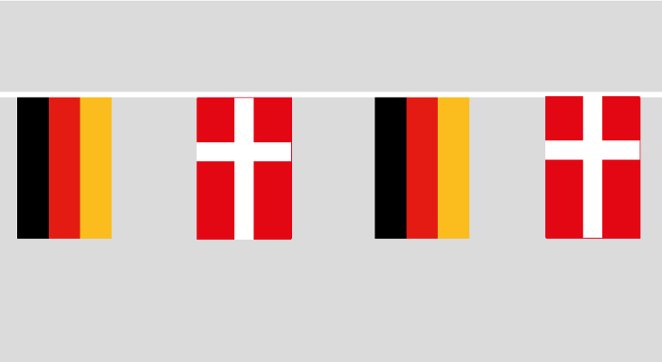 Fahnenkette Flagge Fahne Dänemark Flaggenkette 6 m 8 Flaggen 30 x 45 cm 