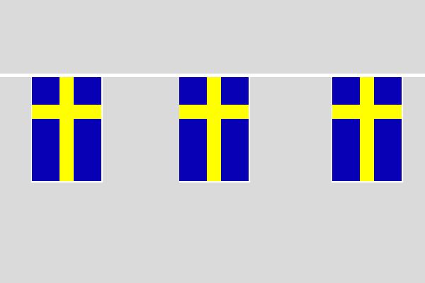 Flaggenfritze Freundschaftskette Schweiz-Großbritannien – 16 Fahnen à 15x22 Cm, 6 M Lang