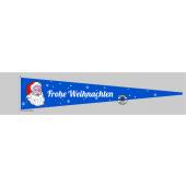 Frohe Weihnachten blau Langwimpel 